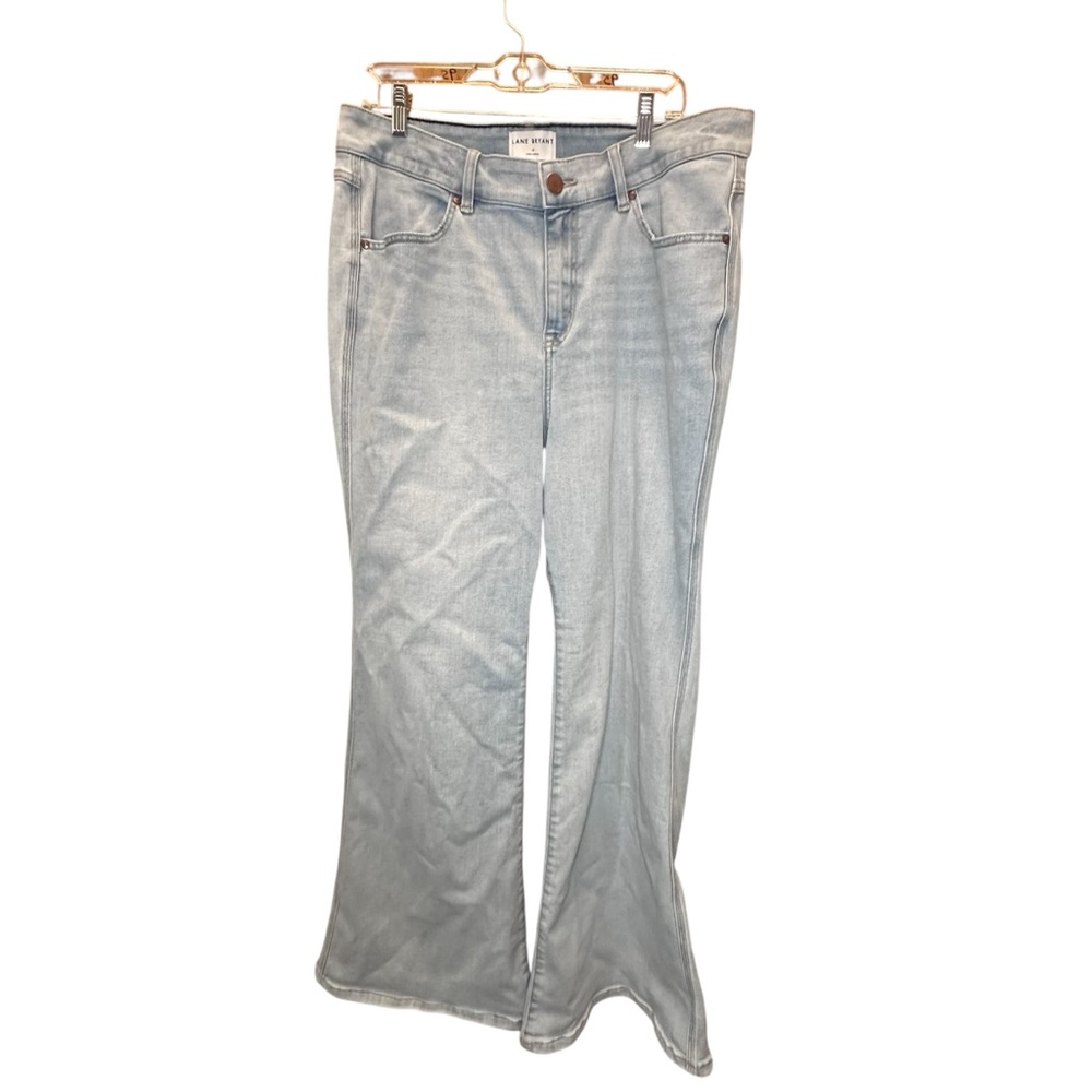 Lane Bryant size 18‎ flex magic waistband curvy fit high rise flare light denim